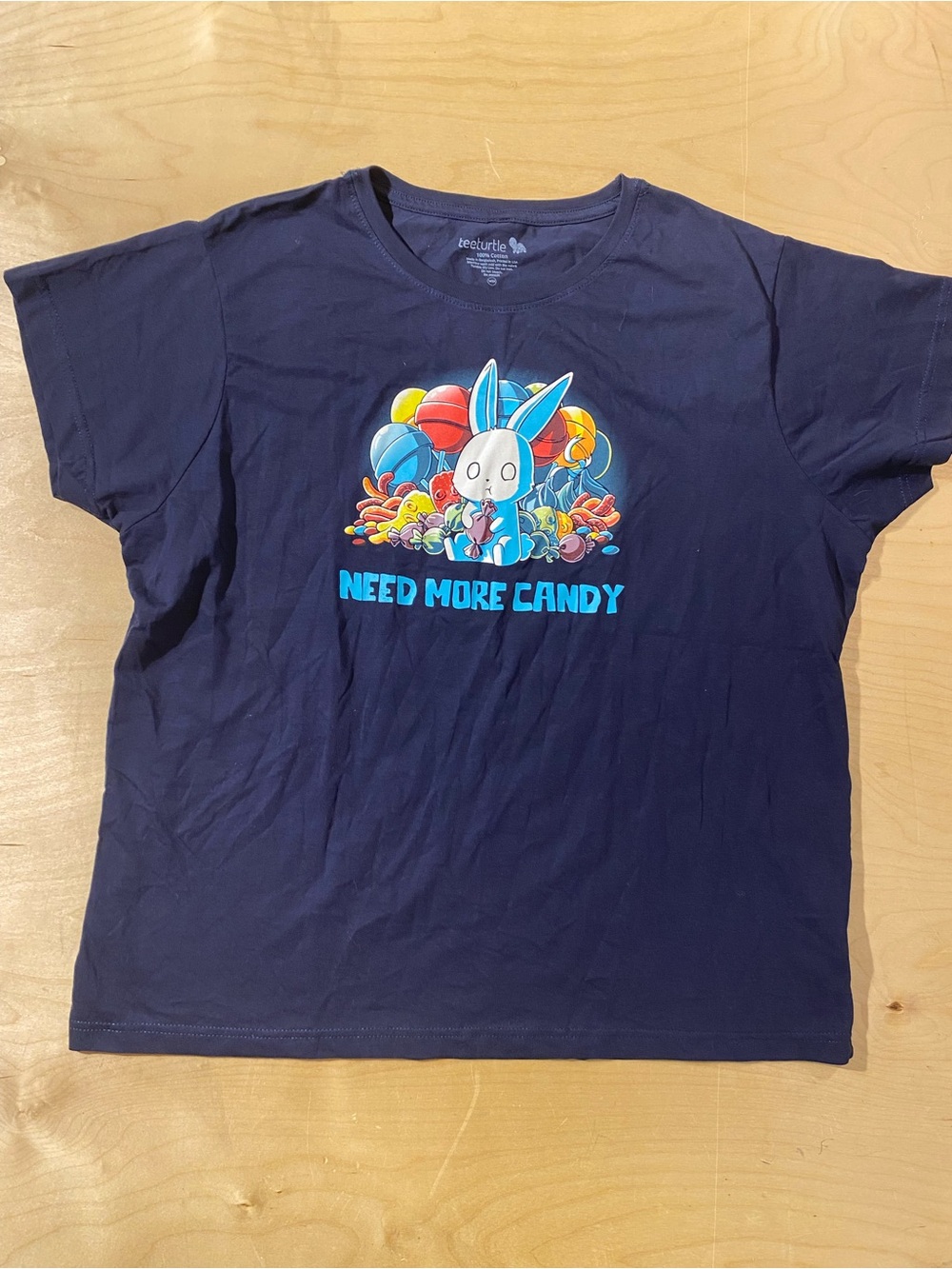 Teeturtle Need More Candy Navy Graphic Tee 2X (SW)